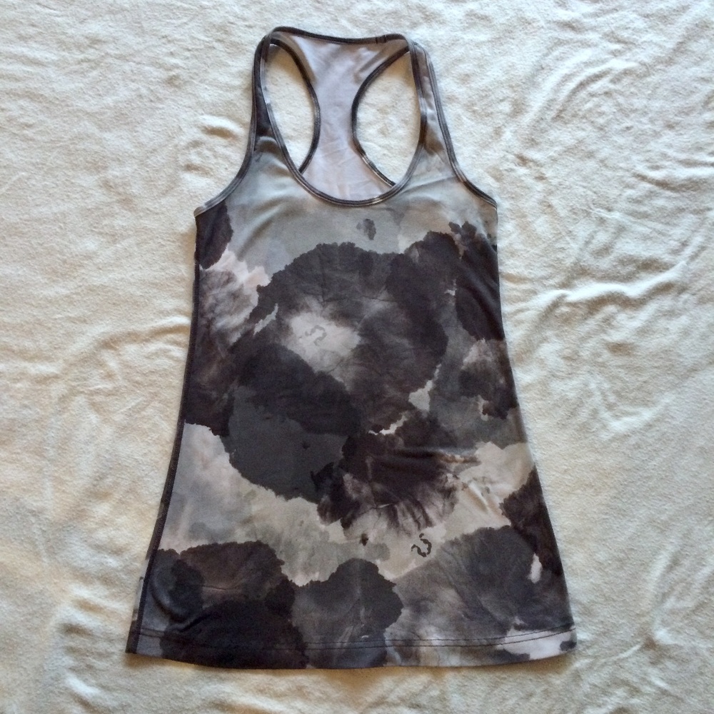 Lululemon White Coal Tinted Canvas Cool Racerback